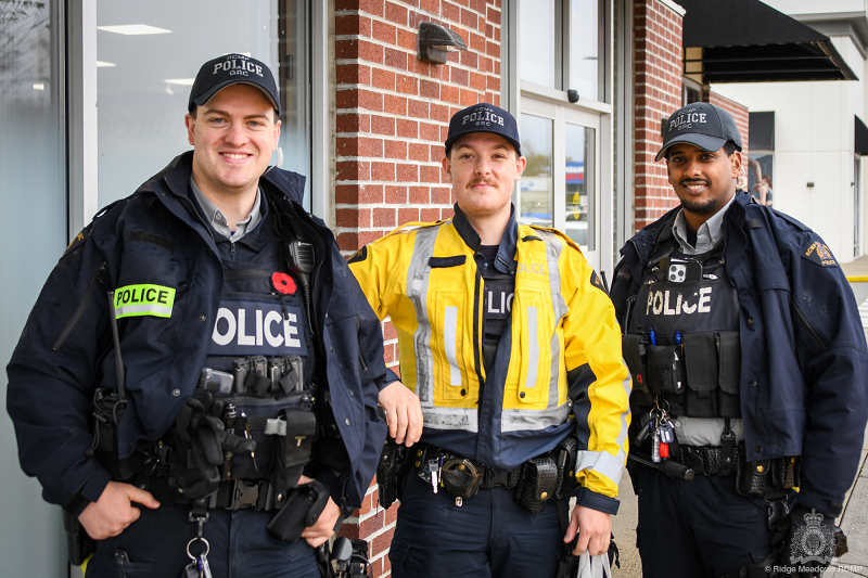 L to R: Cst. A’Bear, Cst. Sanders and Constable Sirak Gebresellasie at a pedestrian safety event